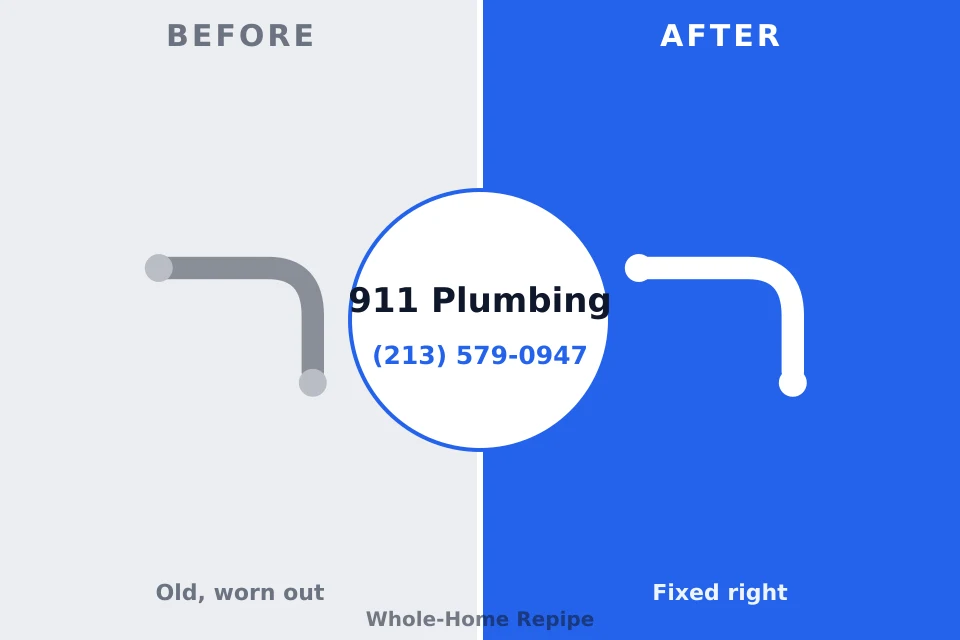 Before and after: plumbing company Escobares, TX